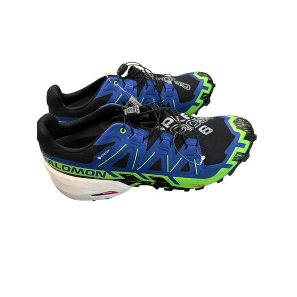 *NEW* Salomon Spikecross 6 Gore-Tex Snow Trail Running Shoes 10 Black Blue Green - Picture 1 of 9